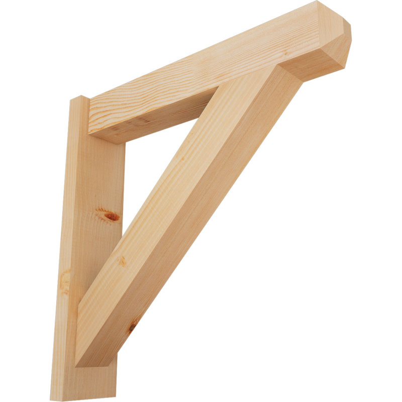 Artisan traditionnel en bois rustique, Sapin Douglas de 5 1/2 po (lisse), P 26 po x H 26 po