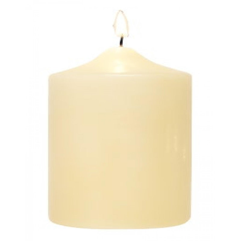 Bougie cylindrique sans parfum, Rouge, Pilier 4 po x 2,8 po