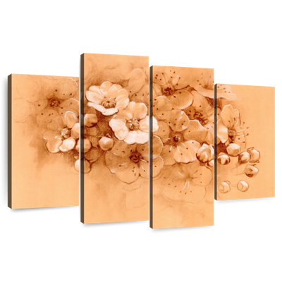 Fleurs de printemps orange pastel