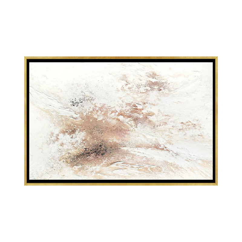 «Rose Gold Snow» par Spell rebond Fine Art - impression, H 26 po x l 40 po x 1,5 po, Pas de tapis, Toile encadrée d'or