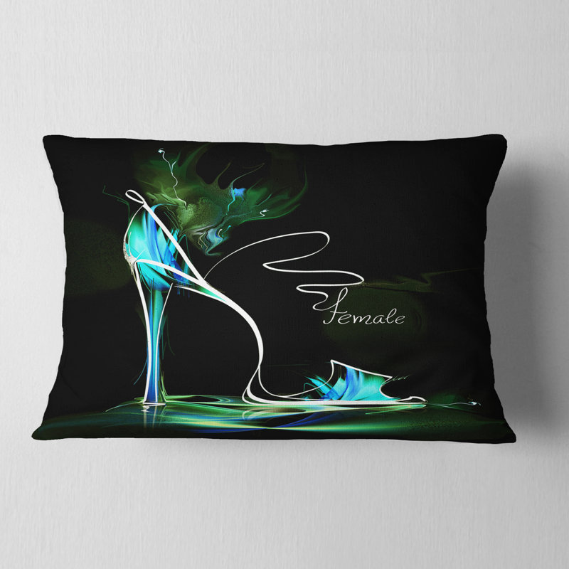 Coussin abstrait à talons hauts - Street Art, Bleu