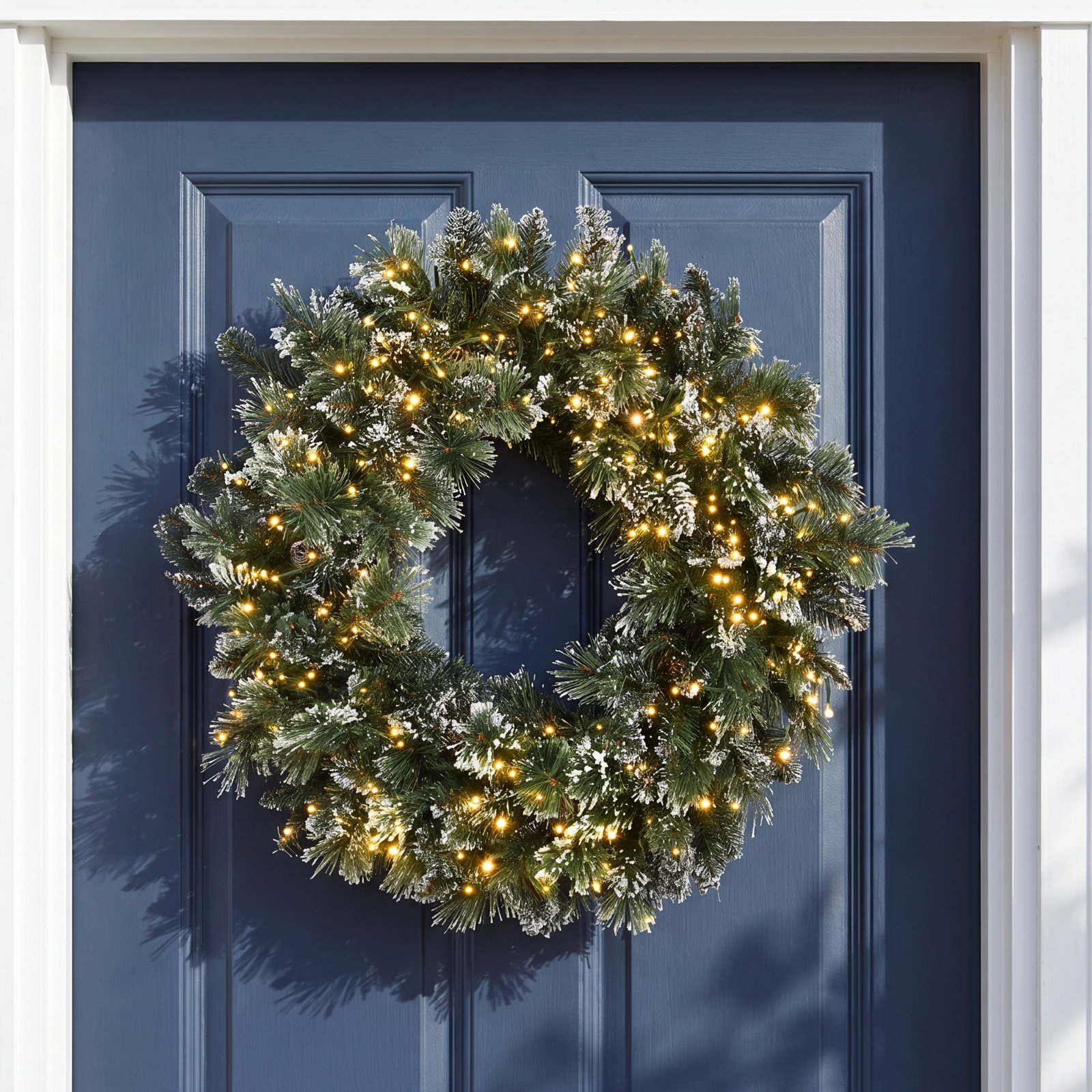 30" Bristle Pine Pre-Lit Wreath