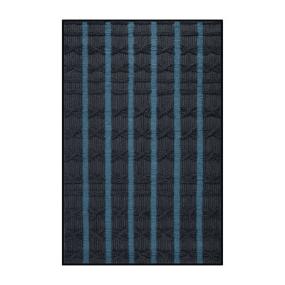 Machine Washable Trellis Black Area Rug