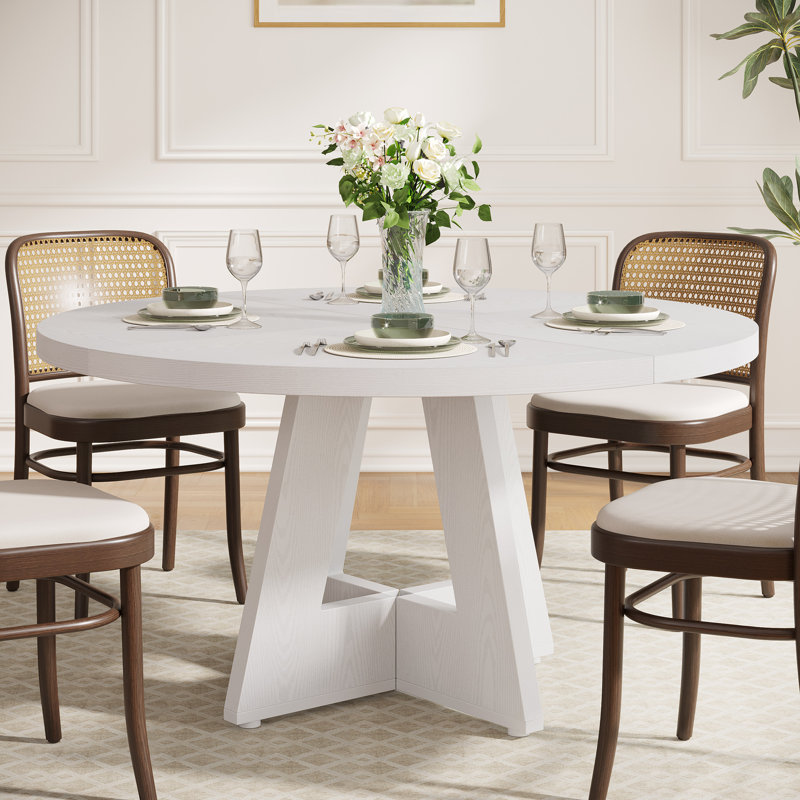 Table de salle à manger ronde 47 po Liena, Blanc