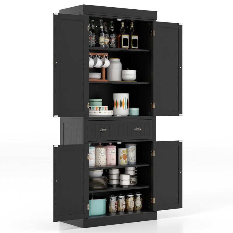 183cm Kitchen Pantry, Black