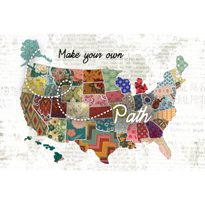 Map Us Quilted - Wrapped Canvas Print