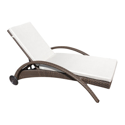 Arrison Outdoor Metal Chaise Lounge , Cushion Included