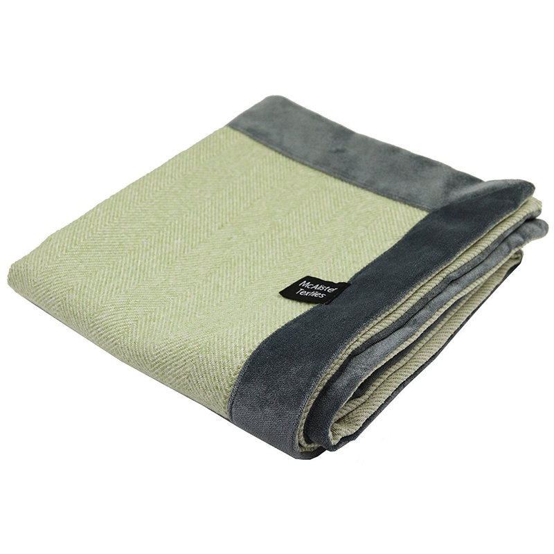 Locklin Throw Blanket, Sage Green/Grey, W130 x L200cm