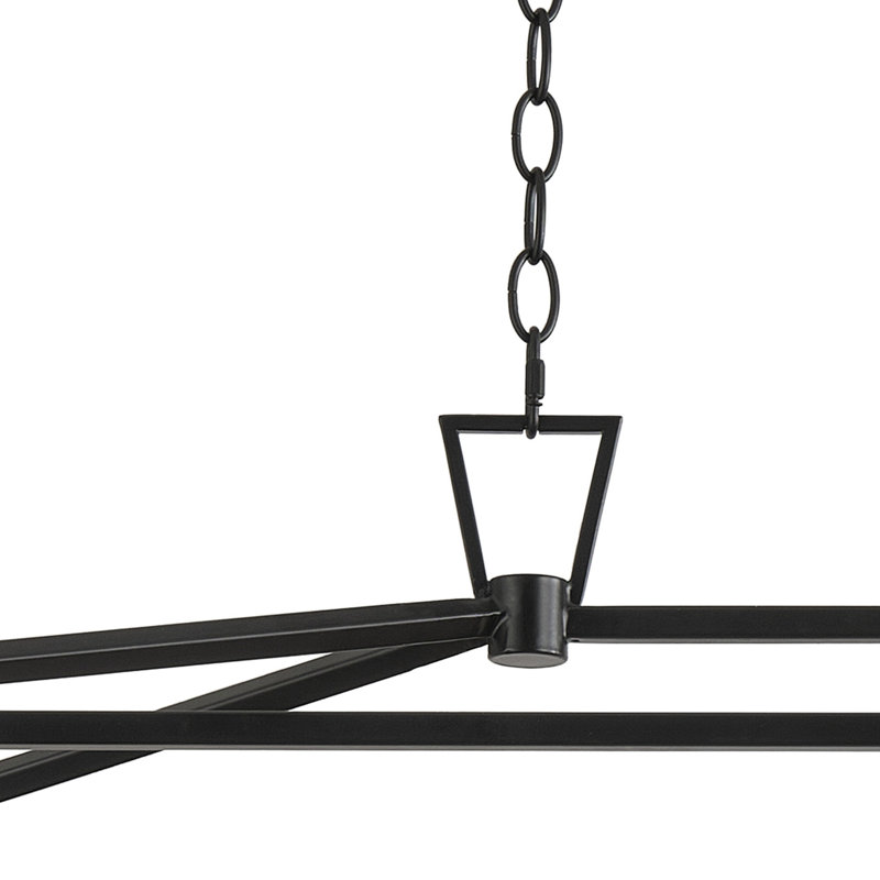 6 luminaires suspendus en fer noir à intensité variable