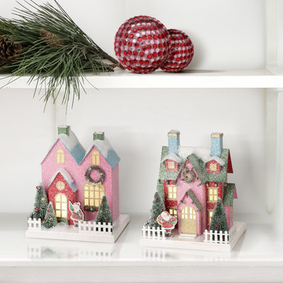 Ensemble de maison de village en carton 10 "à DEL 10"