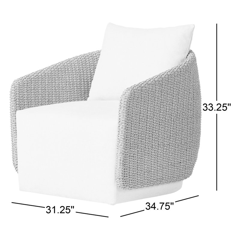 Maven Outdoor Swivel Lounge Chair, Alessi Linen, Faux Dark Hyacinth