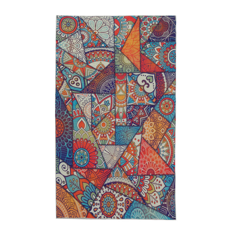 Soft Hall Carpet 2.6 x 4.9 Feet | 100% Polyester, 0.04 in Pile Height | Antibacterial, Non-Slip Underside | Woven with 3D Digital Printing | Machine Washable | Durable & Stylish for Entryways & Living Rooms