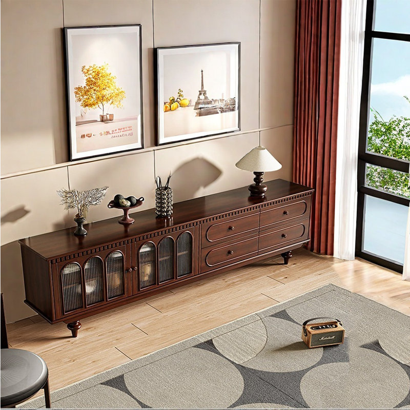 Meuble télé de style français rétro, 24,8 po H x 70,87 po L x 15,74 po P