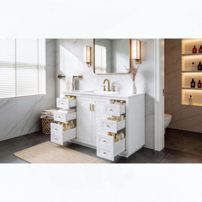 Meuble-lavabo de salle de bain de 48 pouces avec comptoir