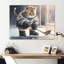 Dessin animé «Hocket Cat on Ice Rink I», impression sur toile-86492055-86492056