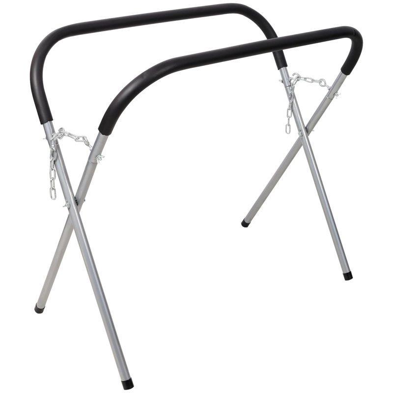 Support de travail pliant robuste et ajustable - Établi d'une capacité de 750 lb - Support rembourré pour pare-chocs, garde-boue, portes et capots pour l'automobile - Idéal pour le garage, l'atelier de réparation, le bricolage - Argent, paquet de 1