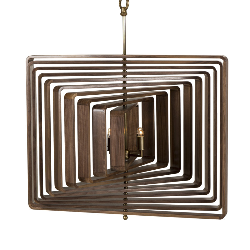 Nellcote 4 - Light Chandelier, Walnut