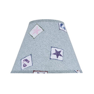 Abat-jour empire en tissu de coton de H 9 po Tetoron (araignée) de couleur bleu clair