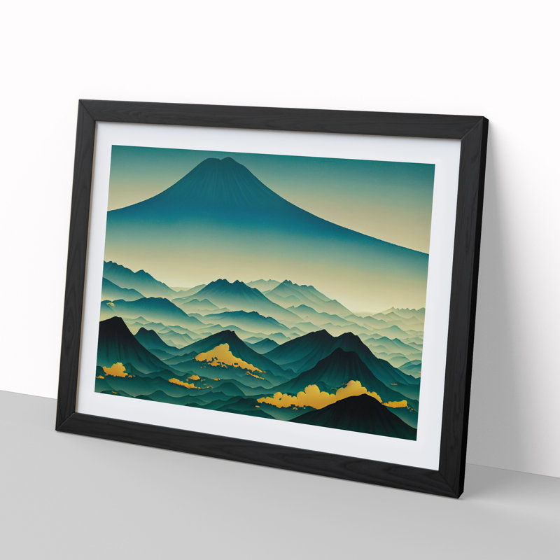 Soulful Mountain Landscape - Framed Print, Black, 25cm H x 34cm W x 2cm D