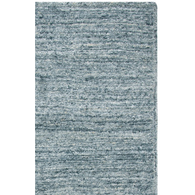 Tapis bleu marine en laine / coton touffeté à la main Moniz