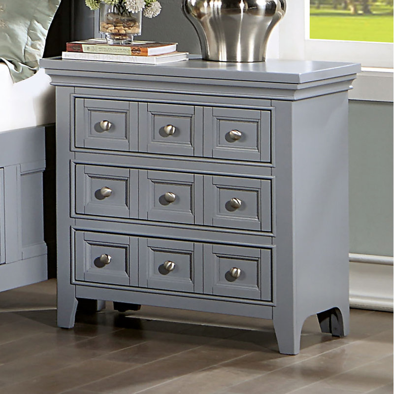 Nightstand W/ USB, Gray, Gray