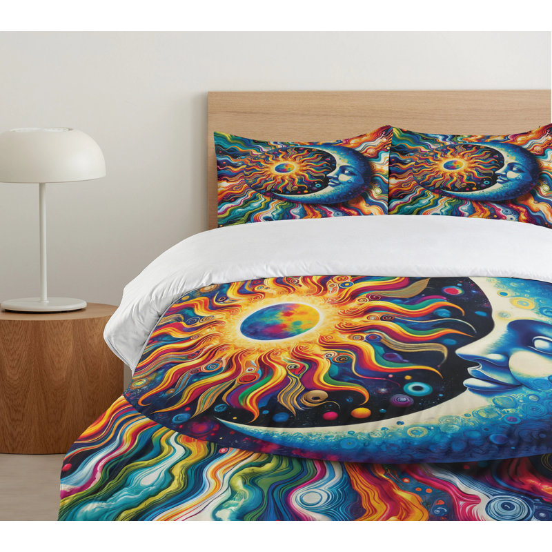 Trippy Duvet Cover, California King Duvet Cover + 2 Standard Shams