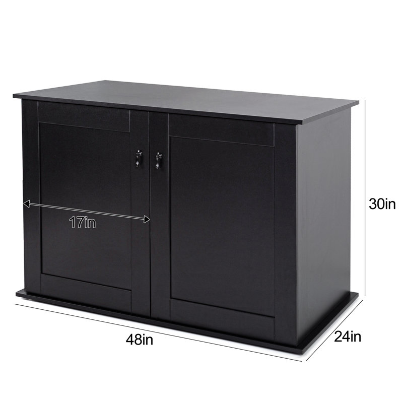 Black Wooden Cabinet with Adjustable Shelf for Large Reptile Terrarium