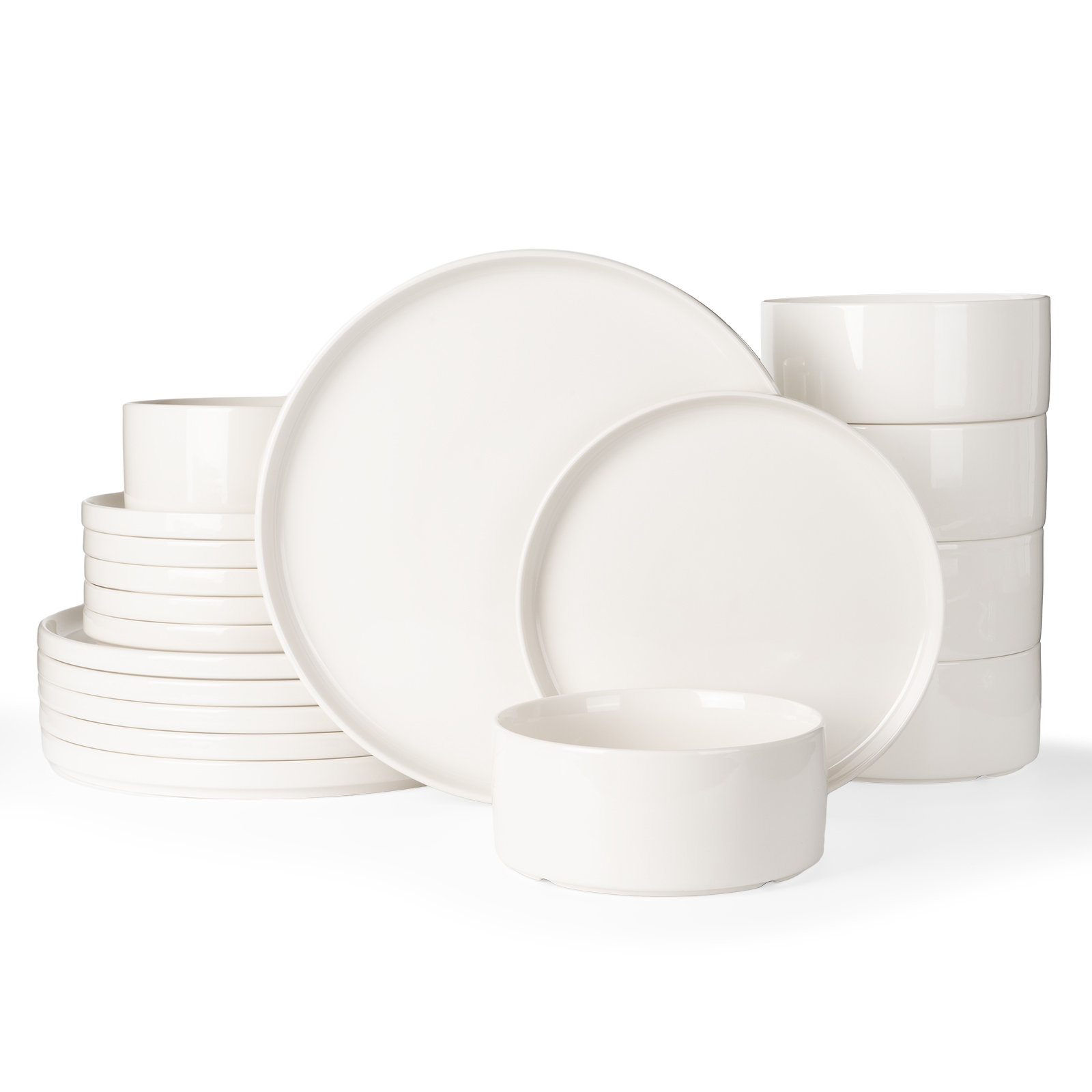 Red Barrel Studio® Jade Plates And Bowls Sets, 18 Piece Dinnerware Sets,White & Reviews | Wayfair