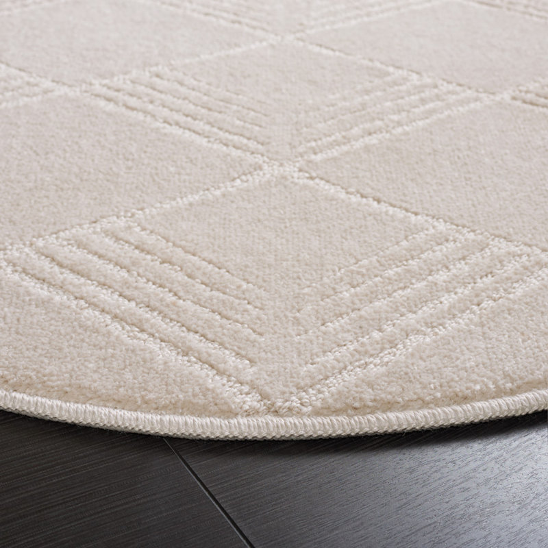 Brentlee Pattern And Solid Performance Solid Color Rug, Round 5'3"