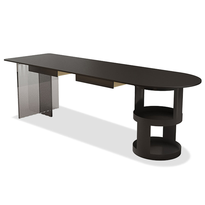 Bureau en pierre frittée Minimalist, H 29,5 po x l 63 po x P 31,5 po, Noir