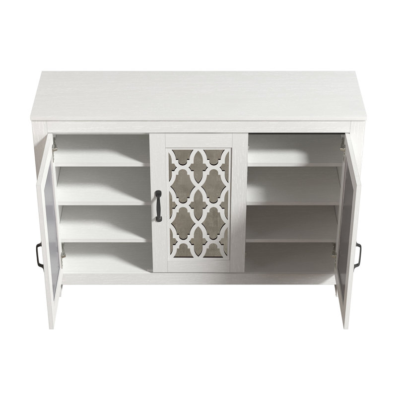 Chessani 16 Pair Shoe Storage Cabinet, Blanc perle