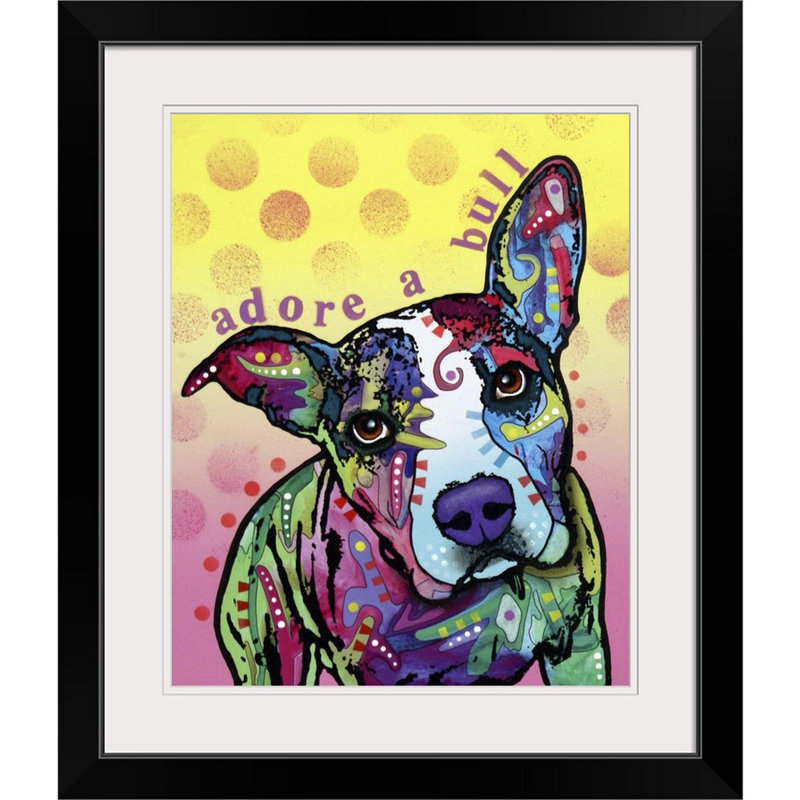 « adoree-a-bull », reproduction, Cadre noir, H 28 po x l 24 po x P 1 po