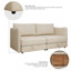 Canapé-lit modulaire moderne avec rangement 2 places, beige