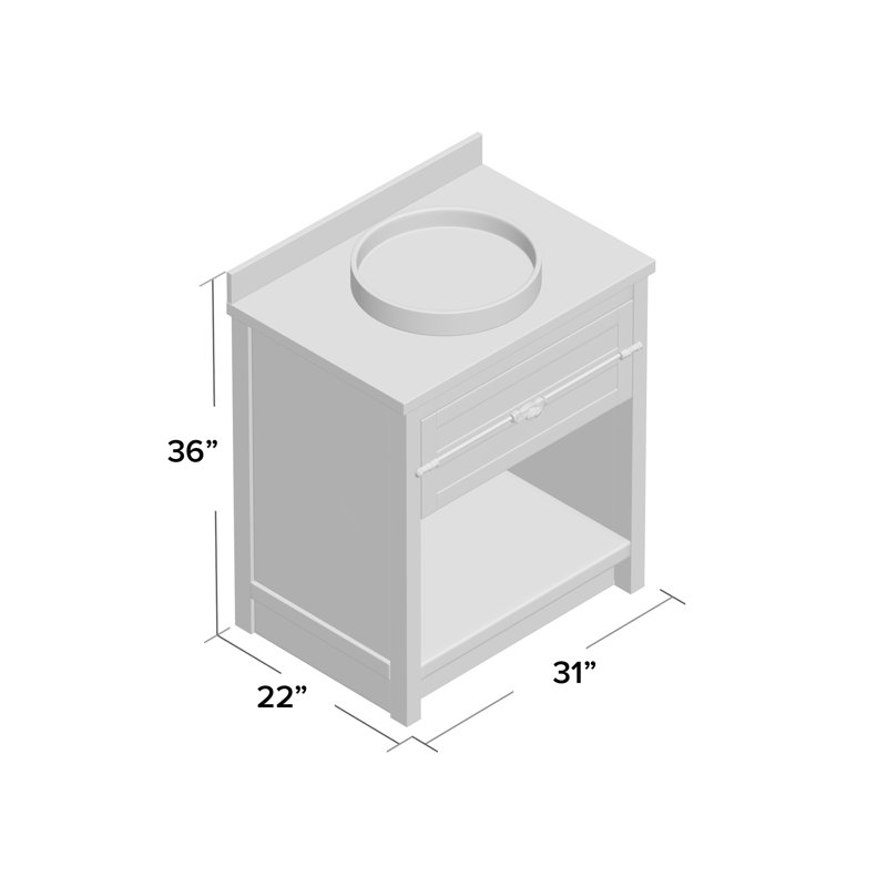 Zimmerman 31'' Single Bathroom Vanity with Top, Sage Gray, Black Galaxy