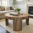 Solid Wood Round 31.5-Inch Farmhouse Circle Center Cocktail Tea Coffee Table for Living Room, Easy Assembly-1422009528