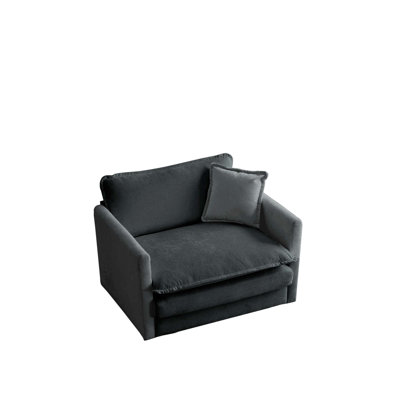 Fauteuil d'appoint en chenille avec coussin décoratif Kendrick