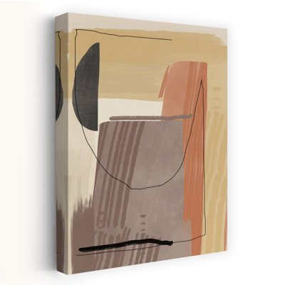 Earthy Abstract Forms Abstract Contemporary Geometric Wall Art Print
