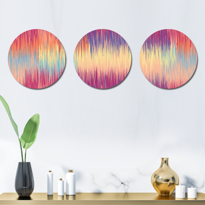 Motif de rayures grunge - Ensemble de décorations murales modernes en métal