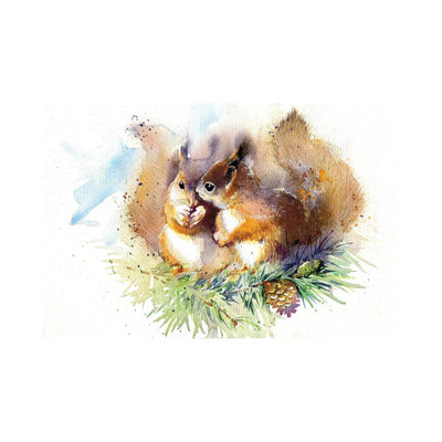 Squirrels by Marina Ignatova - Wrapped Canvas Painting