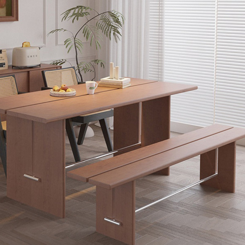 Solid wood light dining table, 29.52"H x 62.99"L x 31.49"W