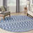  Positano 5' x Round Navy Blue Modern Rug-191839121-191839132
