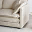 2 fauteuils d'appoint, revêtement en chenille beige, base en bois massif, sièges latéraux confortables avec coussin de 2, structure, siège