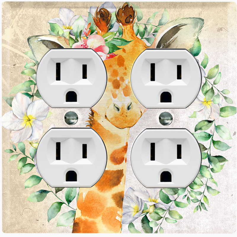 Assiette murale mignonne avec girafe et orange