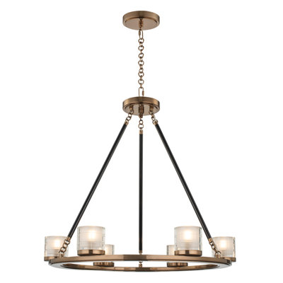 Library 6 - Light Dimmable Wagon Wheel Chandelier