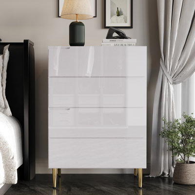 Commode 4 tiroirs en blanc