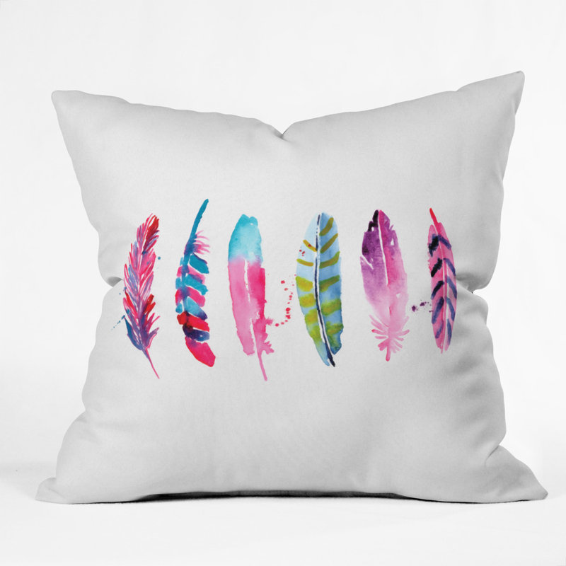 Coussin décoratif plumes cmykaren, 16 po x 1 po