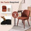 Ensemble de 2 chaises de salle à manger rembourrées, chaises de cuisine en bois, tissu rouge brun-984222398