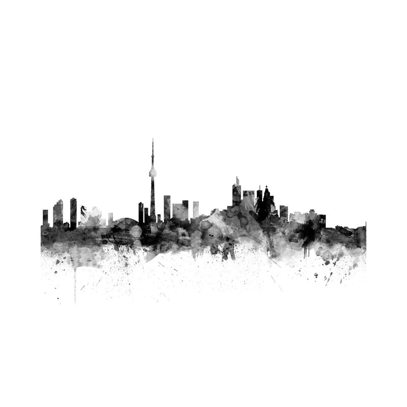 Toronto, Canada In Black And White by Michael Tompsett - Wrapped Canvas Gallery-Wrapped Canvas Giclée