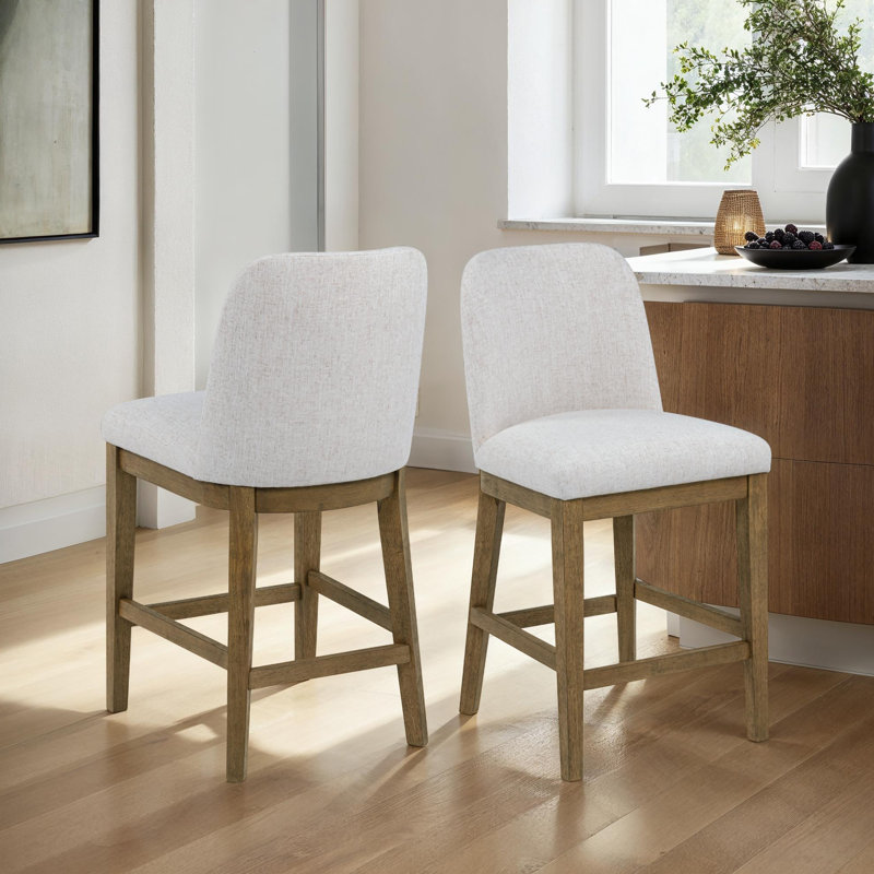 Tucker Cream Upholstered Counter Stools