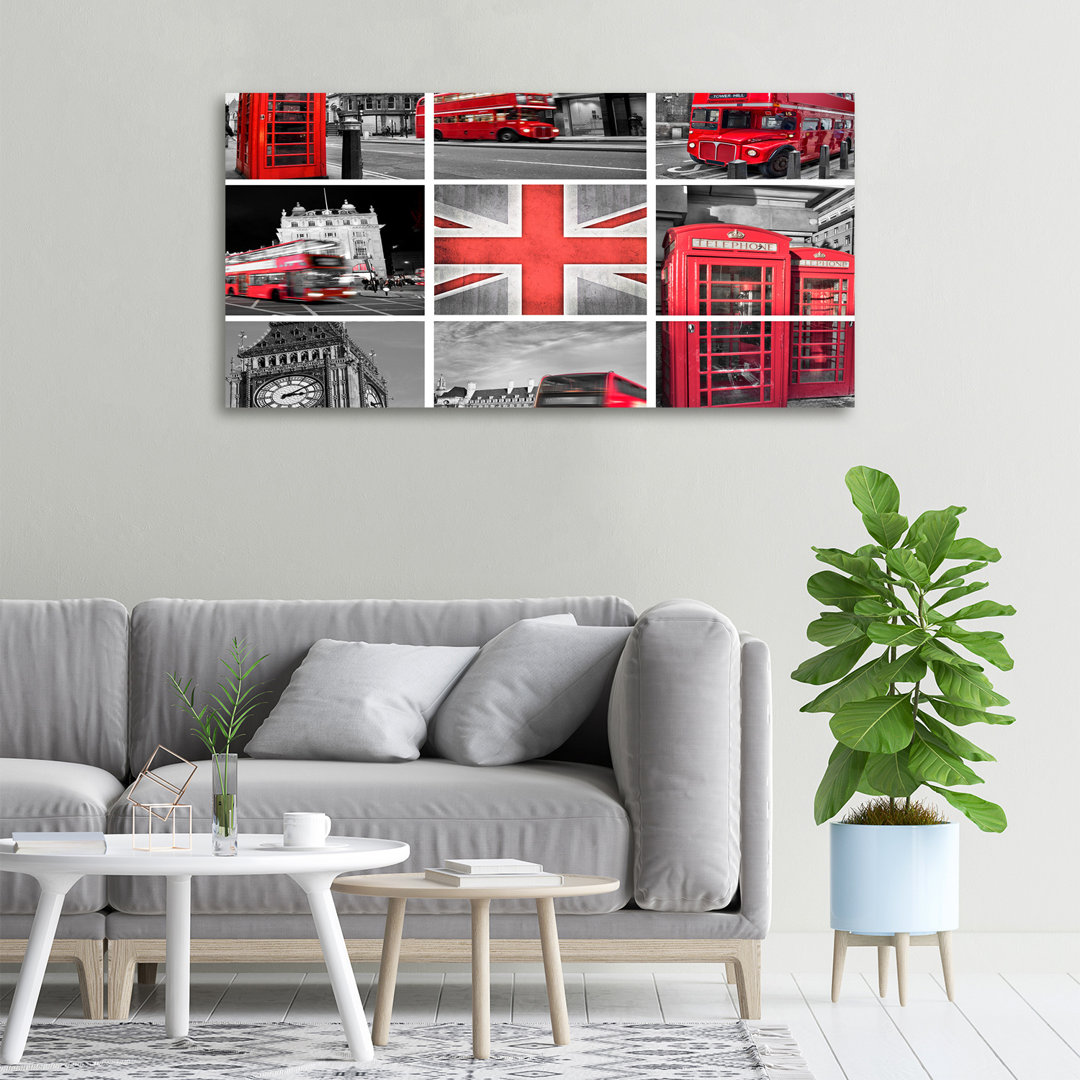 Collage London - Kunstdrucke auf Leinwand - Wrapped Canvas